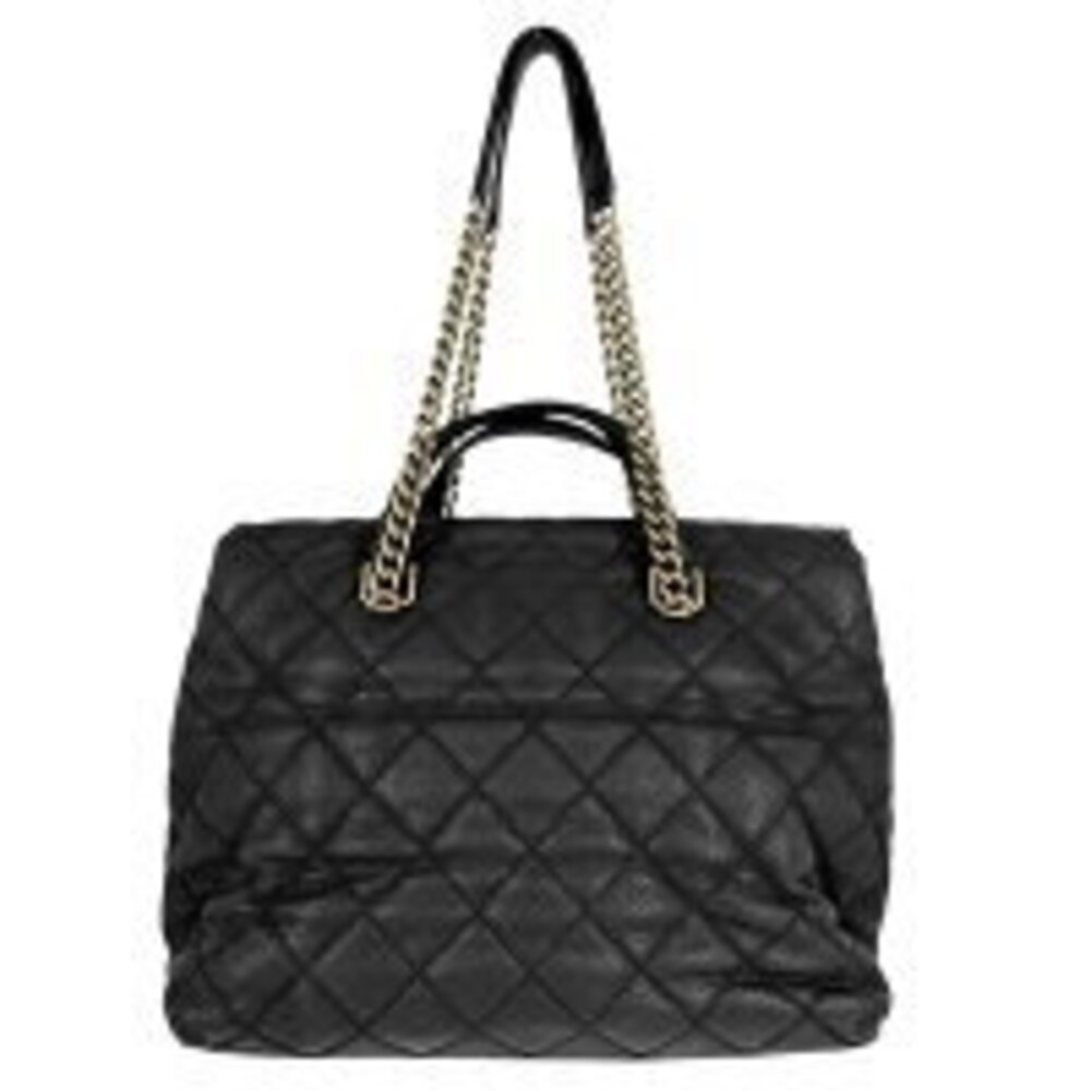Chanel Black Shoulder Leather Coco Chain Mark Handbag Matelasse Bag Caviar